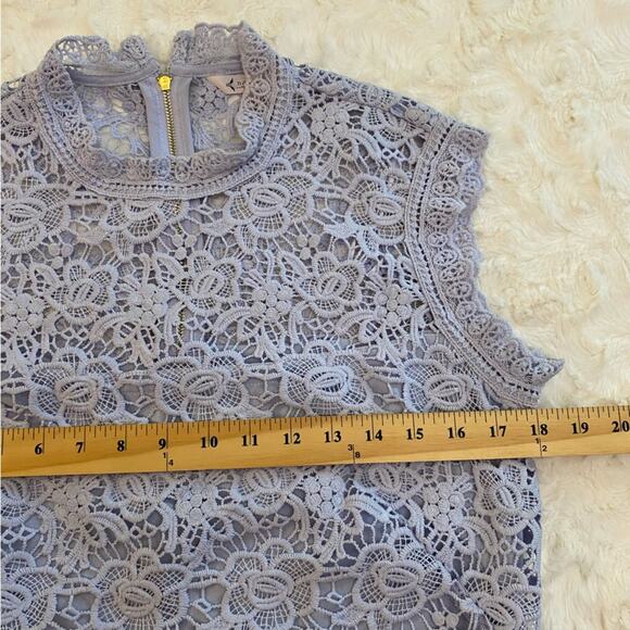 Nanette Lepore Spring Bloom Iris Bliss Floral Lace Sleeveless Blouse Tank Medium - Picture 14 of 15